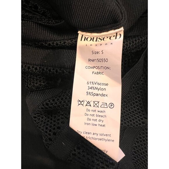 NEW HOUSE OF CB LILLA Add To Wishlist BLACK OPENWORK BLACK KNIT MIDI DRESS SIZE - Picture 13 of 13